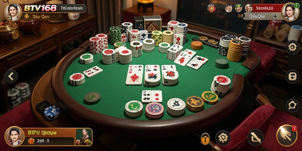Tampilan gameplay BTV168 dengan aksi QiuQiu yang mendebarkan.