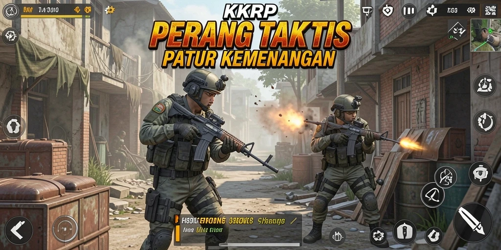 Screenshot KKRP menampilkan aksi tempur yang intens di medan perang.