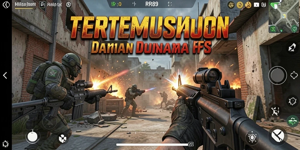 Tangkapan layar menampilkan aksi pertempuran intens dalam game FPS RR89.